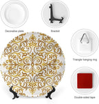XISUNYA 8 Inch Decorative Plate, Victorian Porcelain Plate, Victorian Lace Floral Print Ceramic Wall Hanging for Fine Dining Upscale Events, Dinner Parties, Weddings, Catering, Muticolor