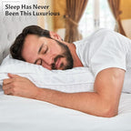 Washable Down and Feather Pillows Queen Size - Premium Soft Pillow Authentic Canadian White Goose Down, 650 Fill Power, 100% Cotton Cover for Luxury Experience - Includes Pillow Case.