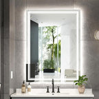 24x32 Inch LED Bathroom Mirror with Frontlit & Backlit（Independent Control）, Lighted Mirror for Bathroom Wall with 3-Color Dimmable & Anti-Fog, Vanity Mirror with Lights