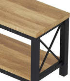 BON AUGURE Entryway Bench for Mudroom, Modern Wood and Metal Storage Bench, Farmhouse Shoe Entry Benches for Bedroom, Hall (47 inch Wide, Vintage Oak)