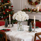 Kimura's Cabin 6pcs Faux White Hydrangeas Fake Flowers Artificial Silk Hydrangea Flower With Stems Bouquets Arrangement for Home Table Centerpieces Wedding Baby Shower Birthday Party Decoration(White)