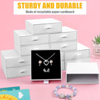 Cardboard Jewelry Boxes, 20 Pack 3.5×3.5x1Inch Jewelry Gift Boxes, Bulk Cotton Filled Small Jewelry Boxes with Lids for Necklace Ring Earring Display Box-White