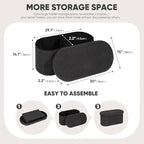 B FSOBEIIALEO Ottoman with Storage for Living Room, Sherpa Folding Storage Ottoman Foot Rest, 30 Inches Collapsible Bedroom Bench Dark Grey
