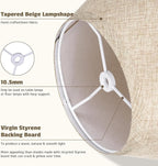 16Inch Large Tan Linen Lamp Shades Set of 2,Rustic Empire Style Fabric Lampshade for Table Lamps and Floor Lamps,Chic Replacement Light Shade,Linen Lamp Shades with Spider Fitter and Harp