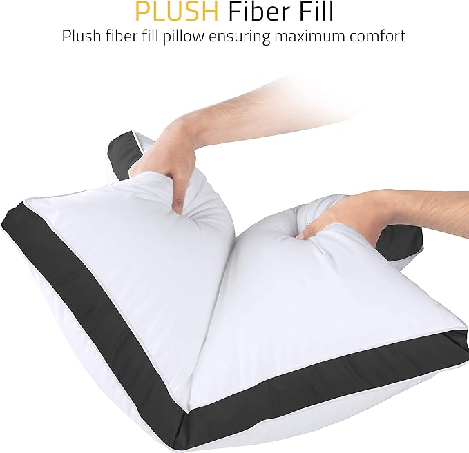 Utopia Bedding Bed Pillows for Sleeping King Size (Black), Set of 2, Soft & Fluffy Pillow with Down Alternative Filling, Cooling, Hotel Quality, Gusseted Pillow for Back, Stomach or Side Sleepers