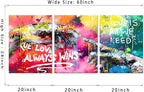 Novatique Banksy Wall Art Street Graffii Canvas Wall Art Colorful Painting Print Hand of God Graffiti Art Pictures Banksy Style Painting for Living Room Bedroom,20”x 28”x3Pcs