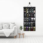 AROUY Sunglasses Organizer Storage, Hanging Wall Pocket Glasses Organizer - 25 Felt Slots Sunglass Organizer Holder Eyeglass Display with Sturdy Rope (Black, Large)