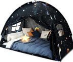 Sherilyn Twin Bed Canopy Tent, Canopy on Bed Privacy Space Sleeping Blackout Tents Bunk Bed Tent Twin Size (Galaxy Tent)
