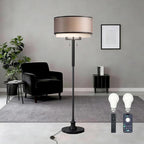 High-end Floor Lamps, Dimmable Standing Light, 3 Color Temperatures, Stepless dimming, Black Floor Lamp with Remote & App Control, Floor Lamp for Bedroom, 2 Bulbs(Included)