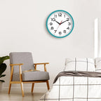 Wall Clock Silent Non-Ticking Modern Clock Battery Operated 8 Inch Small Classic Analog Decorative for Kitchen, Living Room, Office, Bedroom, Bathroom (Blue)