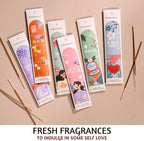 Folkulture Incense Sticks (120 Sticks) | Set of 6 Premium Incense for Aromatherapy, Valentines Day Gifts for Her | No Charcoal, Organic, Non Toxic, 45 Min Burn time Green Tea, Rose Insence-Sticks