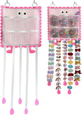 Hanging Hair Clip Organizer with Pockets for Hair Ties, Hair Bow Holder for Girls Barrettes, Scrunchies – Cute Hair Accessories Organizer for Kids & Toddlers