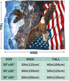 Eagle American Flag Throw Blanket for Boys, Men, Adults, Lovers, Girls, Kids, Women - Soft Warm Plush Fleece Flannel Decor for Couch, Sofa, Bed 60"x80"