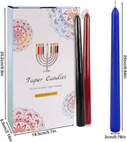24 Colored Taper Candles, 7-8 Hours Burn Time, Unscented, Smokeless and Dripless, 0.75 x 10 Inch Dinner Candle Set for Household, Wedding, Party and Home Décor Candlesticks
