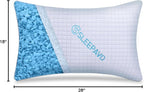 Adjustable Shredded Memory Foam Pillow Queen Size - Soft or Firm Rayon Derived from Bamboo Pillow for Side Sleeper, Stomach & Back - Cold Cooling Gel Bed Pillows for Sleeping Comfortable Pillows