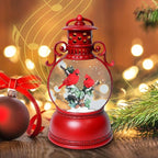 Snow Globes, Cardinal Snow Christmas Lantern, 8 Songs, 6H Timer Battery & USB Powered Glitter Music Box, Gifts for Men and Kids,Christmas Table Decorations Home Decor