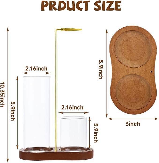 2 Pack Incense Holder with Ash Catcher, 2 in1 Large Incense Holder for Sticks, Anti-Ash Incense Burner Holders for Yoga, Spa, Meditation and Home Decor Reddish, Brown