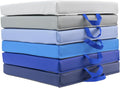 Factory Direct Partners SoftScape 15 inch Classroom Floor Cushion with Handle; Flex Seating for Daycare, Preschool, Playroom; 2 inch Thick Deluxe Foam (6-Piece) - Navy/Powder Blue, Square, 12228-NVPB