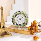 Mini Tabletop Clock, Decorative Vintage Floral Metal Table Clock with Battery Operated for Bedside, Table, Living Room, Home and Office