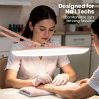 Neatfi XL Nail Desk Lamp with Clamp, 2200 Lumens, 20-Inch Wide Head, Dimmable 4 Levels, 6500K, LED Task Light for Manicure Table, Crafts, Workbench, Office (Non-CCT, Rose Gold)