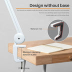 Task Lamp with Clamp, 23 Inch Lamp Head, Bright 182PCS LEDs,5 Color Temperatures, 5 Brightness Levels, Metal Swing Arm 24W 2200 Lumen Dimmable Led Desk Lamp (White, CCT)