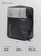 Black Voyage Reusable Vacuum Compression Travel Bag for Carry-On Suitcase and Backpack, Recycled IP67 Waterproof Space Saver Vacpack (1-Pack, 21L - No Pump)
