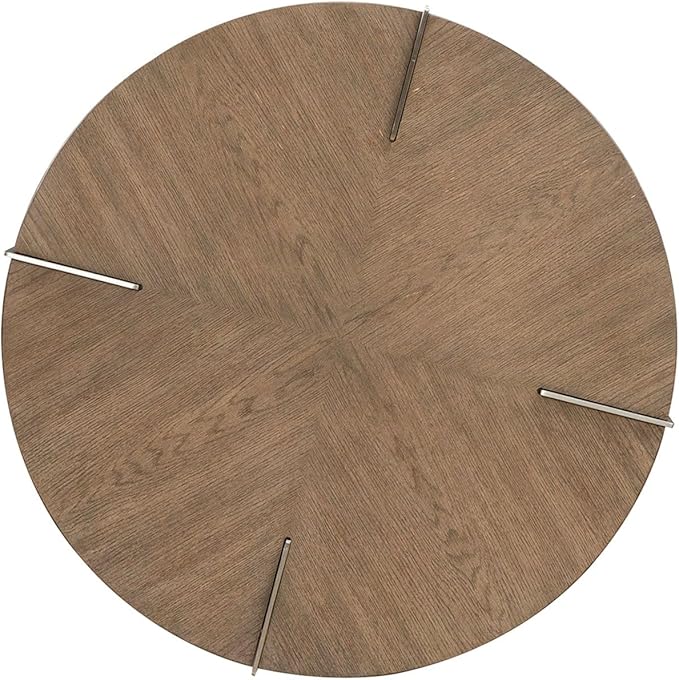 Liberty Furniture Harlow Living Room Round End Table - Sandstone & Satin Nickel