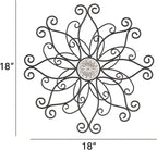 YiLifebes Metal Floral Wall Decor, 18”x18” Metal Flower Scroll Wall Art, Iron Wall Flowers Decoration Iron Floral Sculpture for Living Room Bedroom Bathroom Outdoor Garden, (Flower B)
