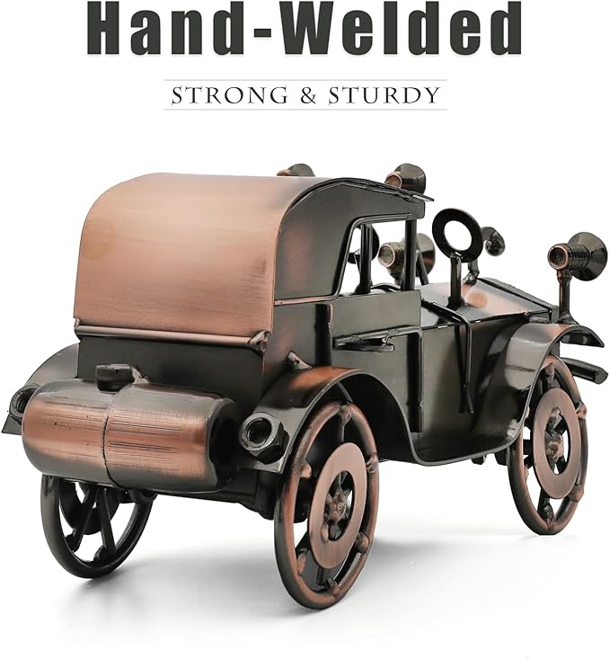 Classic Car Gifts for Men, Unique Cool Birthday Gift Ideas, Vintage Car Decor for Room, Home, Office, Man Cave, Garage, Antique Scrap Metal Model Car Ornaments (M-1)