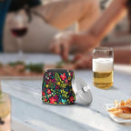 Colorful Bright Little Flowers Ashtray with Lid, Outdoor Ashtrays for Patio, Stainless Steel Ashtray Odorless Smokeless for Home Office Balcony
