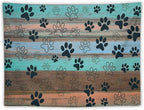 VUMIVI Dog Paw Print Tapestry Rustic Farmhouse Vintage Wood Paneling Home Decor Tapestry Wall Hanging for Living Room Bedroom Dorm Classroom Aesthetic Decor W40xL30in