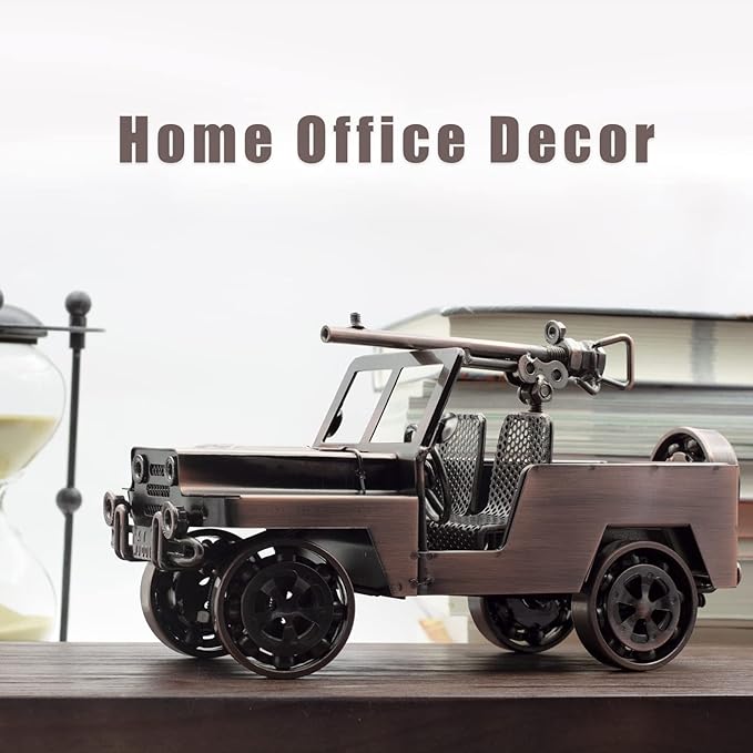 Vintage Classic Car Gifts for Men - 9.3 Inch Handmade Metal Antique Car Collectibles - Home, Office, Man Cave Decor