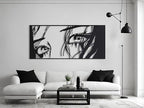 Vailla Wall Art Decor Minimalist Abstract Woman Eyes Wall Decoration Wooden Modern 3D Sculptures Line Drawing Art Decor Female Wall Hanging for Bedroom Kitchen Bathroom Living Room