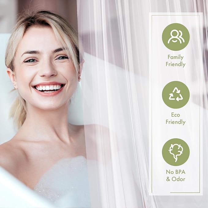 AmazerBath Extra Long Shower Curtain Liner, Clear, 84 Inches Long, 72x84 Plastic Curtain Liner, Cute PEVA Tall Shower Liner for Bathroom with 3 Magnets