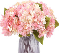 Kimura's Cabin 6pcs Fake Pink Flowers Artificial Silk Hydrangea Flowers Bouquets Faux Hydrangea Stems for Home Table Centerpieces Wedding Party Decoration(Pink, Pack of 6)