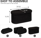 30 Inches Ottoman with Storage,Bedroom Bench with Storage, Ottoman Foot Rest for Living Room,30" L x 15" W x 15" H-Black