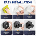 Removable & Reusable Suction Cup Hooks for Shower, Heavy Duty No-Drill Cup Hooks for Towels, Robes, Loofah–Wreath Hangers for Front Doors,Doors & Smooth Surfaces (Light Silver, 2 Pack)