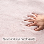 Pink Washable Fluffy 5x8 Area Rugs for Bedroom Plush Faux Rabbit Shag Fur Rug for Living Room Nursery Rug