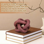 3 Link Wood Knot Decor Rustic Home Décor Accents Hand Carved Coffee Table Decoration, Boho Chain Link Decoration, Modern Shelf, Rustic Objects for Home Living Room Bedroom(Reddish-Brown)
