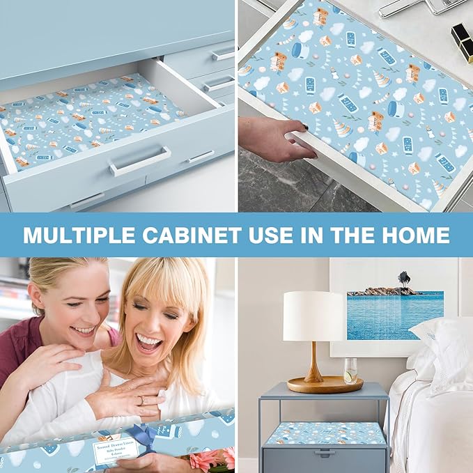 SCENTORINI Baby Powder Scented Drawer Liners, 6 Sheets Fragrant Paper Liners Non-Adhesive Paper Sheets for Home Closet, Dresser Drawers, for Home Fragrance