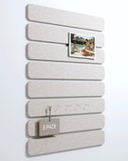 Fluxynara Cork Board Alternative Felt Strip Board 8-Pack 13"x2", Office Pin Board with 50 Push Pins, Adhesive Install for Bedroom Door & Home Office(Oatmeal)