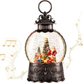 Christmas Snow Globe Lantern,Christmas Lantern with 8 Christmas Theme Music,Christma Snow Globe Gifts Water Glittering Swirling Christma Home Decoration