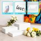3Pcs White Buffet Risers 10" 12" 14" Acrylic Food Risers Display Stands Catering Supplies Buffet Display with Hollow Bottom