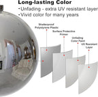 Silver 6.0" Extra Large Christmas Balls - Christmas Tree Decoration Ornaments Shatterproof Hanging Shiny Balls for Birthday Holiday Wedding Decorations Set of 2pcs