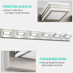 SOLFART Modern LED Vanity Lights Fixtures: 6 Lights Acrylic LED Brushed Nickel Vanity Lights for Bathroom 39inch 5CCT