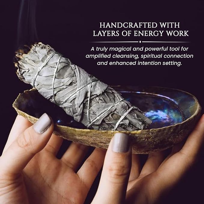 California White Sage Smudge Sticks - Sage Bundles for Smudging, Energy Clearing, Meditation, Purification, Negative Energy Removal, Spiritual Healing, Desert Sage. Salvia Blanca Limpiar (5)