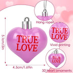 JULMELON Valentine's Day Conversation Hearts Candy Ornaments, 24 Pcs Colorful Heart Decorations for Tree Home Party Holiday Wedding and Party Decoration