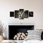Elephant Stock Christian Prayer Canvas - 5 Panel Pictures Decor - Digital Design Canvas Print - Christian Wall Decor - 29" X 12"