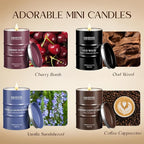 Valentine Candles, Winter Candles Set | Holiday Scented Candles Gift Set | 4 Pack Candles for Home Scented Candle,Cherry Vanilla Oud Sandalwood Coffee Candle,Gift Set for Women and Men,Soy Wax 14 oz