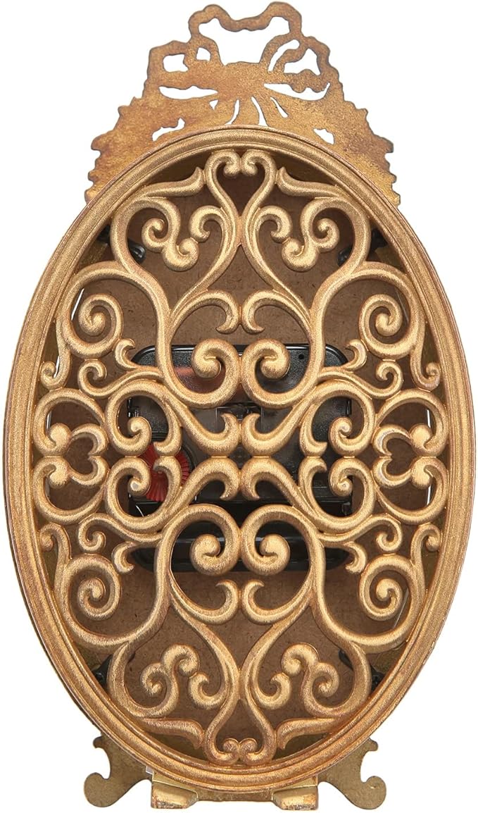 NIKKY HOME Gold Table Clock Silent Non-Ticking, Small Shelf Desk Top Clock Battery Operated Classic Home Decor for Fireplace Mantel, Desktop, Countertop